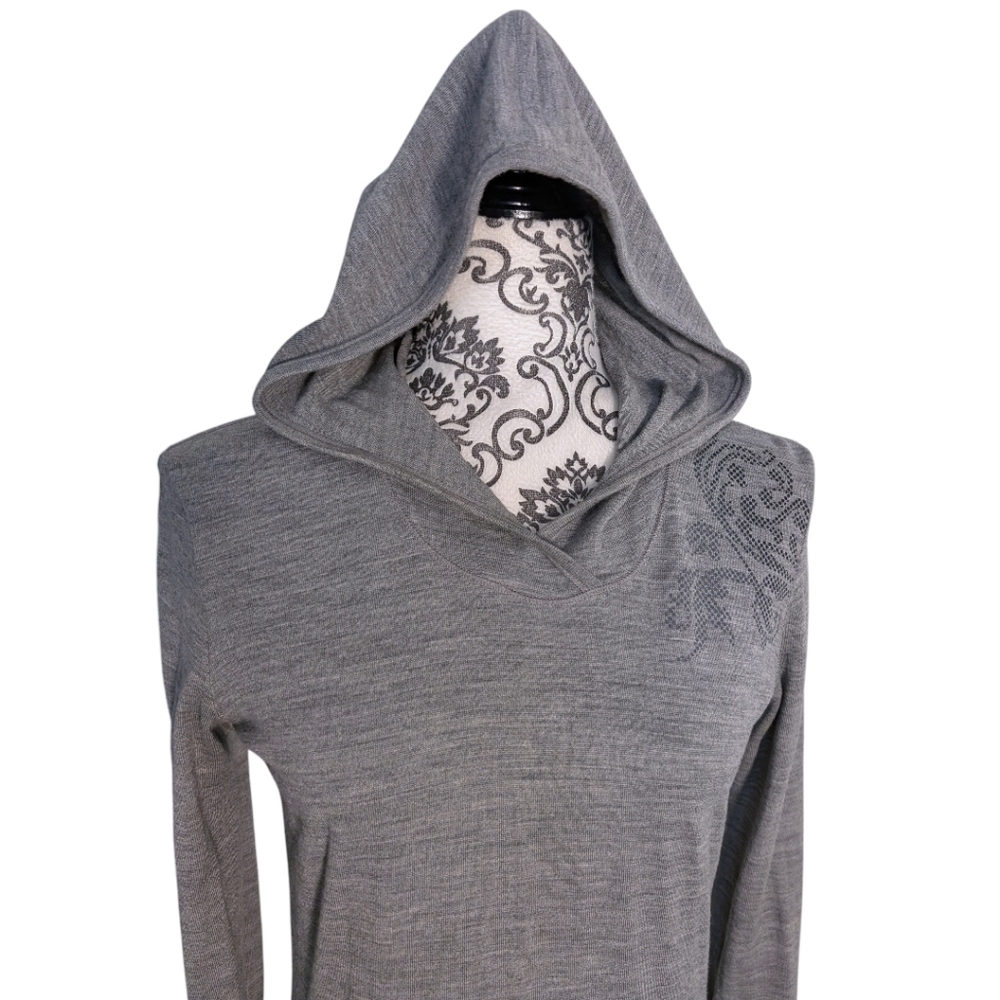 Icebreaker Merino Wool Hoodie Womens Small Grey Outdoors - Picture 5 of 14